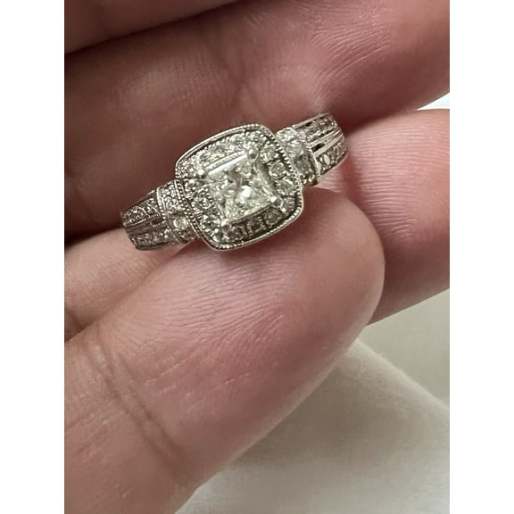 Dazzlingdaimonds Jewels 3.00 Ctw Princess Cut White Diamond Wedding Anniversary Band Ring 14K White Gold Plated 925 Sterling Silver 925 Sterling Silver -9.5