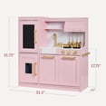 thumbnail image 2 of Best Choice Products Walmart Exclusive Wooden Pretend Play Kitchen with Framed Chalkboard - Pink with Herringbone, 2 of 8