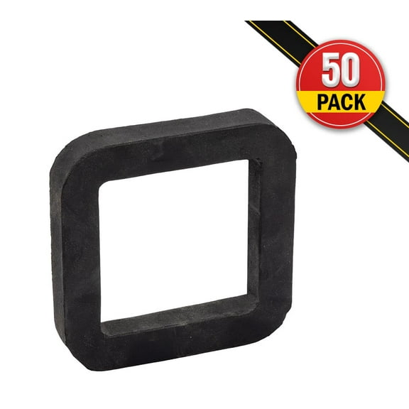 50 Pack Trailer Hitch Receiver Silencer Pad for 2 Inch Receiver and Ball Mounts to Reduce Noise and Vibration, Cushion Between Hitch Receiver and Tow Hitches, Black