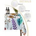 thumbnail image 5 of Spring Leaves Rectangle Tablecloth, Watercolor Leaf Botanical Nature Light Blue Waterproof & StainResistant Tablecloth, Washable Oil-proof Table Cover for Dining/Party/Wedding/Buffet 54x108 In, 5 of 9