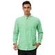 thumbnail image 2 of Camisa de vestir para hombre, manga larga, clásica, color sólido, ajustada, con botones Verde L, 2 of 6