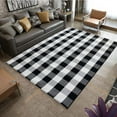 thumbnail image 5 of KaHouen Buffalo Plaid Rug, Buffalo Check  Area Rug 67"x90", Cotton Hand-Woven Washable Indoor Outdoor Area Rug Farmhouse、Dining Room、Bedroom、Living Room Rug (5.5X7.5 ft Black White  Area Rug), 5 of 9