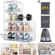 thumbnail image 1 of 6 Cajas de Zapatos TRANSPARENTES Apilables XL (Talla 14.5 US) - Organizador con Puerta Magnética para Armario/Gimnasio, Incluye 6 Bolsas Antipolvo, 34x26.5x19cm, 1 of 6
