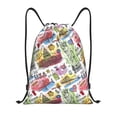 thumbnail image 1 of Saiise America Landmarks1 Pattern Sports Drawstring Backpack - String Swim Gym Bag with Wet Proof Pocket for Women&Men-Medium, 1 of 6