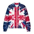 thumbnail image 4 of Xixirimido Women's Bomber Jacket Lightweight Casual Coat with Pockets Zip Up Windbreaker Jacket Fall Winter Outfit Trendy, Vintage Union Jack, XX-Large, 4 of 7