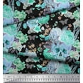 thumbnail image 3 of Soimoi Green Cotton Voile Fabric Insect,Skull & Flower Decor Fabric Printed BTY 42 Inch Wide, 3 of 3