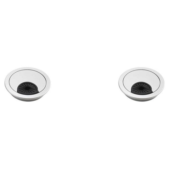 ZheElen Computer Desk Hole Cover Round Detachable Insulative Round Anti-rust Adjustable Desktop Cable Fixing Grommet Organizer 50mm Silver 2Set