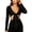 Black, variant on Ladies Long Sleeve Crop Top Deep V Neck Tie Front Wrap Blouse Casual Workout Tees Fitness Yoga Shirts for Women Breathable Summer Tops