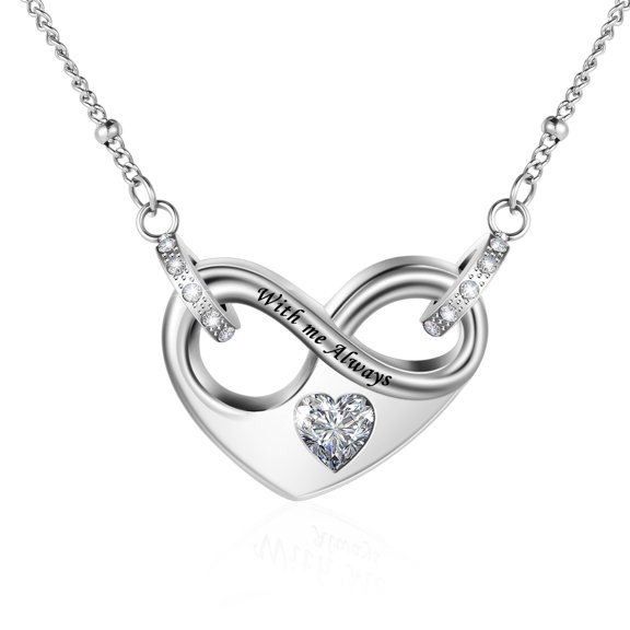 Dletay Infinity Cremation Urn Necklace for Ashes Heart Ash Necklace for Women Memorial Cremation Jewelry Ash Holder