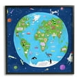 thumbnail image 2 of Stupell Industries Children's Earth and Outer Space Map Animals Stars, 24 x 24,Design by Carla Daly, 2 of 5