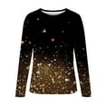 thumbnail image 4 of OKBOP Boutique Tops for Women,Fashion Print Long Sleeve Comfortable Breathable Round-Neck Black Blouse Crewneck Sweatshirt Women, 4 of 5