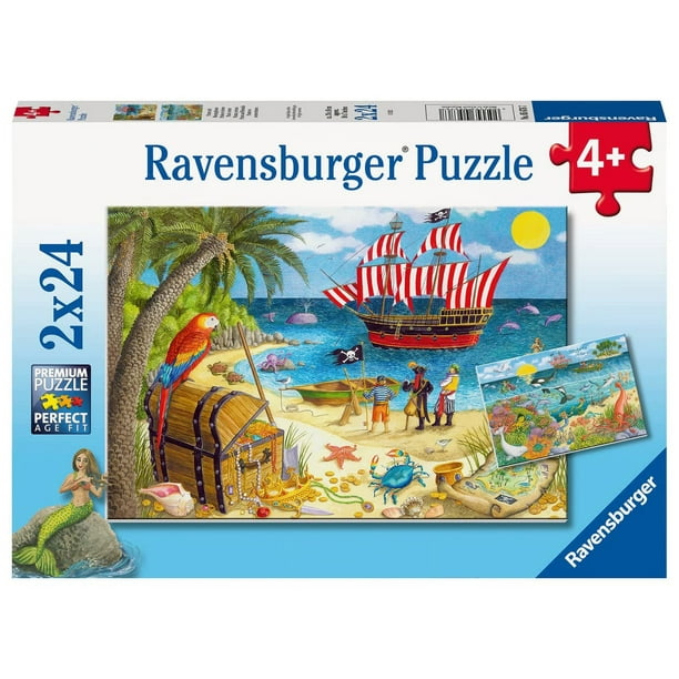 Juego de rompecabezas Ravensburger Piratas y Sirenas, 2x24 piezas