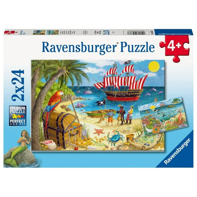 Juego de rompecabezas Ravensburger Piratas y Sirenas, 2x24 piezas
