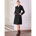 thumbnail image 3 of DARING DIVA Tweed Blazer Collared Double Breasted A-Line Dress 2XL Black, 3 of 6