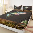 thumbnail image 3 of Castle Fairy Big Bass Fish 4pcs Bed Sheets,Fishing Hunting King Sheets,Rustic Camouflage Super Cozy Sheet Set,Ultra Soft Abstract Home Decor, 3 of 7