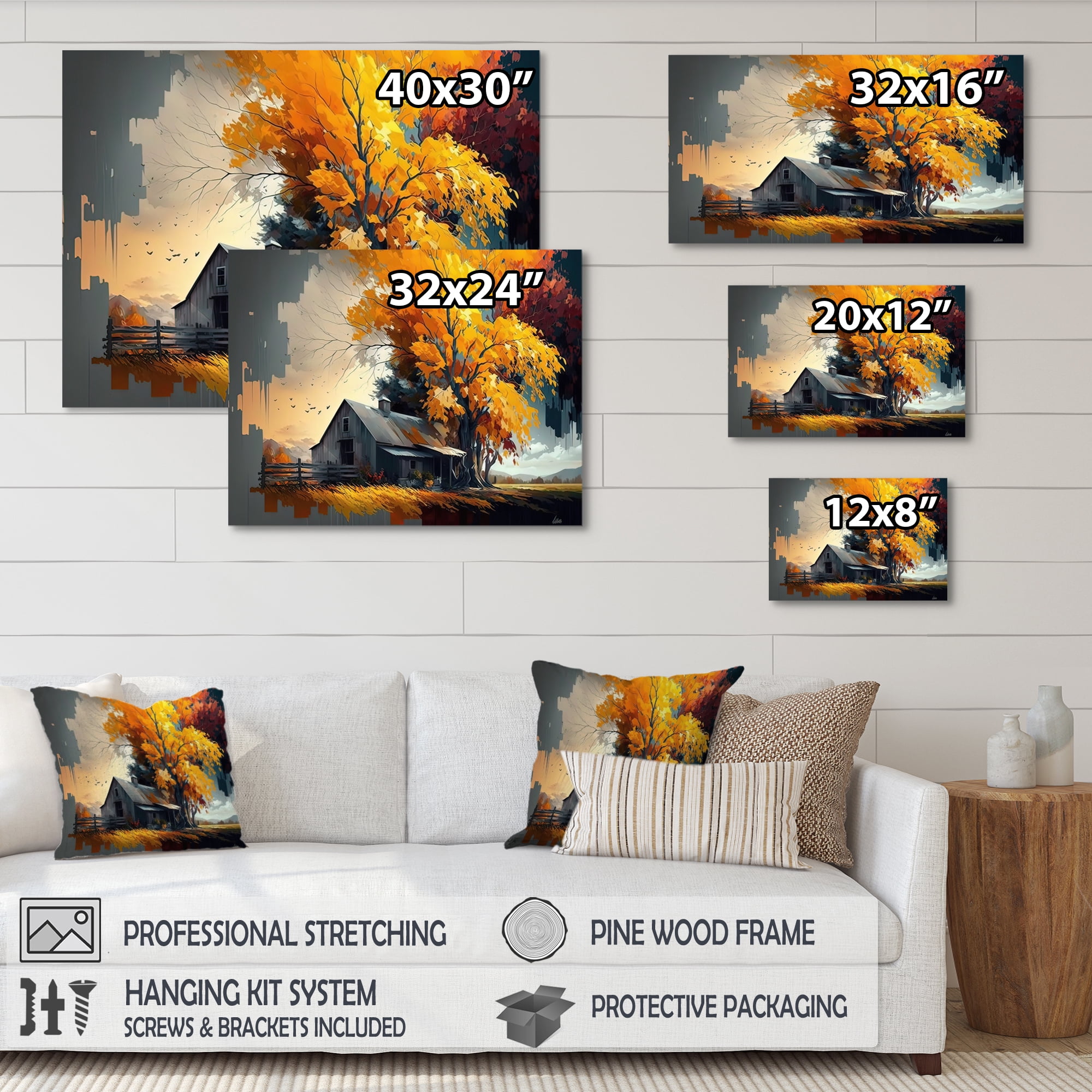 Designart Welcome To The Cottage House I Canvas Wall Art