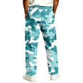 thumbnail image 6 of GrmtClth Mens Loose Fit Camo Cargo Trousers All Over Full Camo Graphic Multi Utility Pockets Drawstring Elastic Waist Street Casual Pants Blue XL, 6 of 8