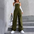 thumbnail image 2 of Women's Wide Leg Overalls Loose Casual Bib Jumpsuit Adjustable Strap Pockets, 2 of 8