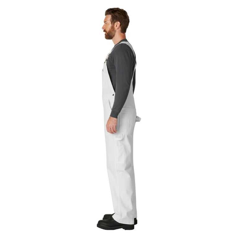 Dickies Men's Work Jumpsuit Painter's Bib Overall Coveralls, White
