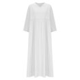 thumbnail image 4 of GaThRRgYP Detachable Sash Short Sleeve V-Neck Dress-Two-Way Style,Ladies' Casual V-neck Three-quarter Sleeve Cotton and Linen Pocket Dress White XXXXL, 4 of 9