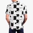 thumbnail image 4 of Daiia Doodle Cute Cat Pattern Men’s Polo Shirts,Solid Deck Shirt,Classic Fit, Breathable Cotton Polo for Casual and Sport Wear-Small, 4 of 9