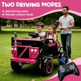 thumbnail image 3 of 24V Ride on Toy 3 Seater, Powered Ride on Car Truck with Built-in Water Gun, Kids Electric Car with Remote Control, 4 Wheelers with Bluetooth/MP3/LEDlights, Pink, 3 of 7