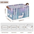 thumbnail image 7 of Yayeee Foldable Storage Basket for Shelves with Handles Waterproof Cloth Bins, Purple Night Deer, 7 of 7