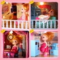 thumbnail image 3 of Jaawind Dollhouse for Girls 285Pcs 4-Story 13 Rooms Doll House With Lights Pretend Play Toy Playhouse Dolls Furniture Accessories Gift For Kids Girls Age 3 4 5 6 7 8 Year Old, Pink, 3 of 7
