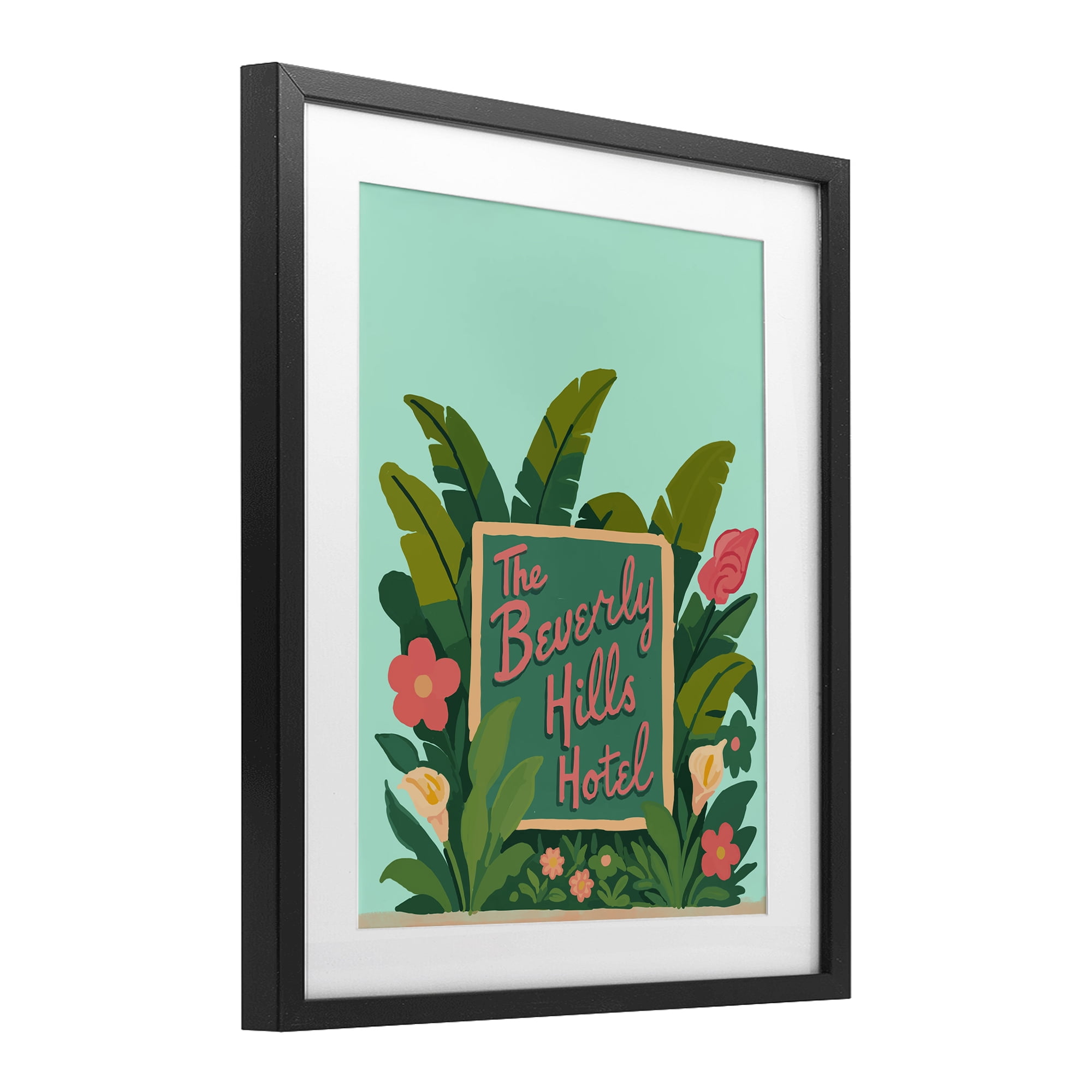 Stupell Industries Beverly Hills Hotel Black Framed Print Under Glass, design by Amelia Noyes