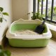 thumbnail image 5 of Caja de arena semicerrada para gatos con lados altos y resistente a salpicaduras | Bandeja grande de plástico para mascotas con cuchara | Fácil de limpiar y resistente a fugas y arañazos, 5 of 6
