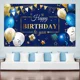 thumbnail image 5 of Pancarta de decoraciones de feliz cumpleaños, azul marino y dorado, letrero de feliz cumpleaños, suministros para fiesta de cumpleaños, fondo fotográfico para fiesta de cumpleaños, recuerdo, niños, hombres, mujeres, celebración JM, 5 of 6