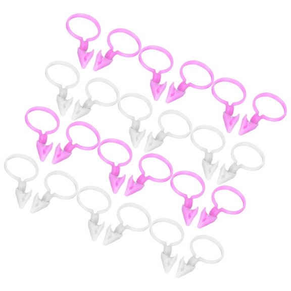 Greenadscape 50Pcs Plastic Curtain Clips with Rings for Drapes Simple Structure Pink .9x1.4x0.4in