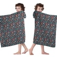 thumbnail image 4 of Dark Blue Bigfoot and Tree Pattern Hooded Bath Towel，60"x35" for Ages 3 To 12 Kids, Quick Dry Lightweight Soft Microfiber Hood Beach Towel Cover Up for Kids, 4 of 7