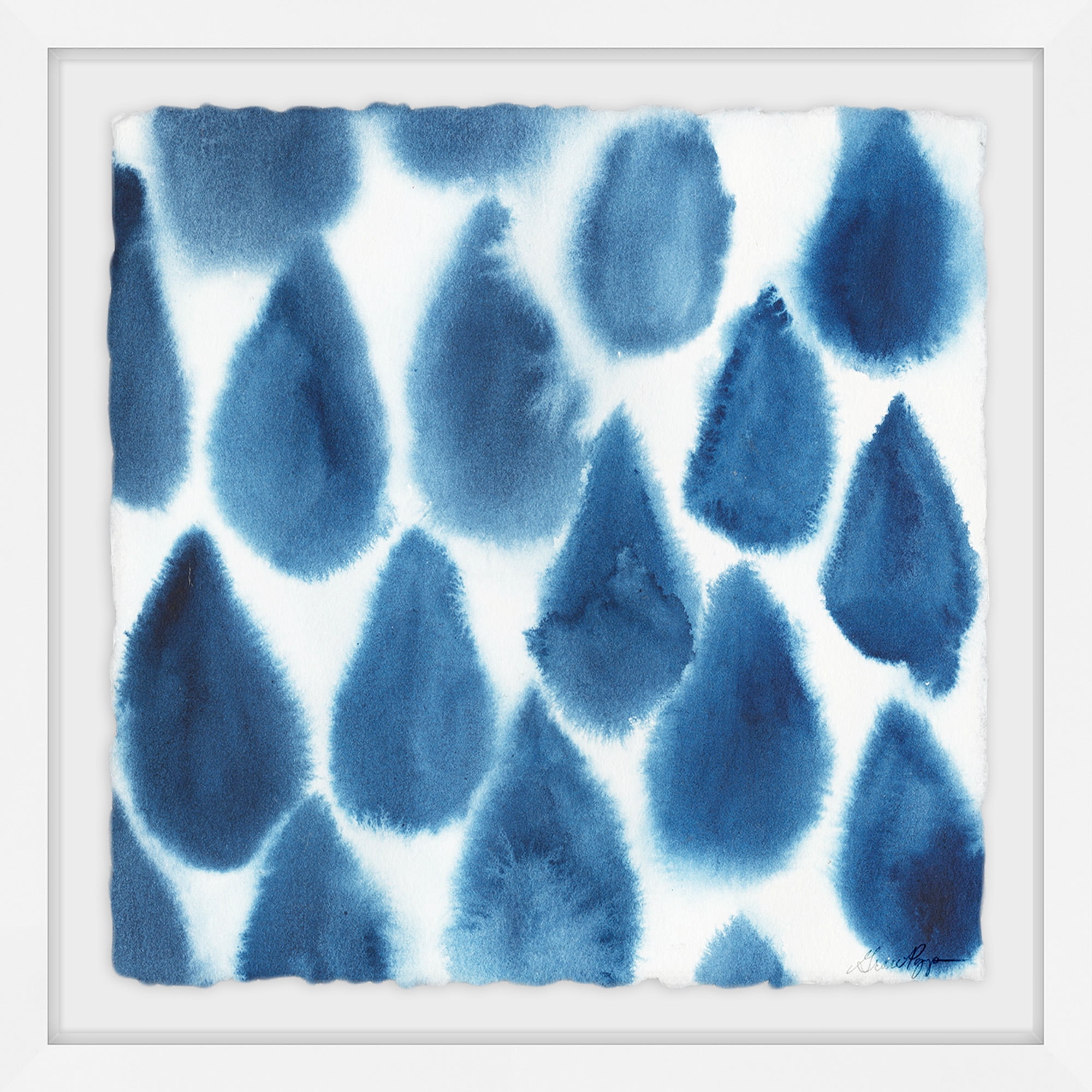 Indigo Bleed III Framed Painting Print