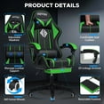 thumbnail image 3 of Hoffree Gaming Chair Massage Game Chair with Footrest and Massage Lumbar Support Ergonomic Computer Chair Height Adjustable with Swivel Seat and Headrest, 3 of 9