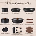 thumbnail image 2 of Carote 24-Piece Nonstick Cookware Set, Pots and Pans Set with Detachable Handle, Induction Compatible, Oven & Dishwasher Safe, Black, 2 of 7