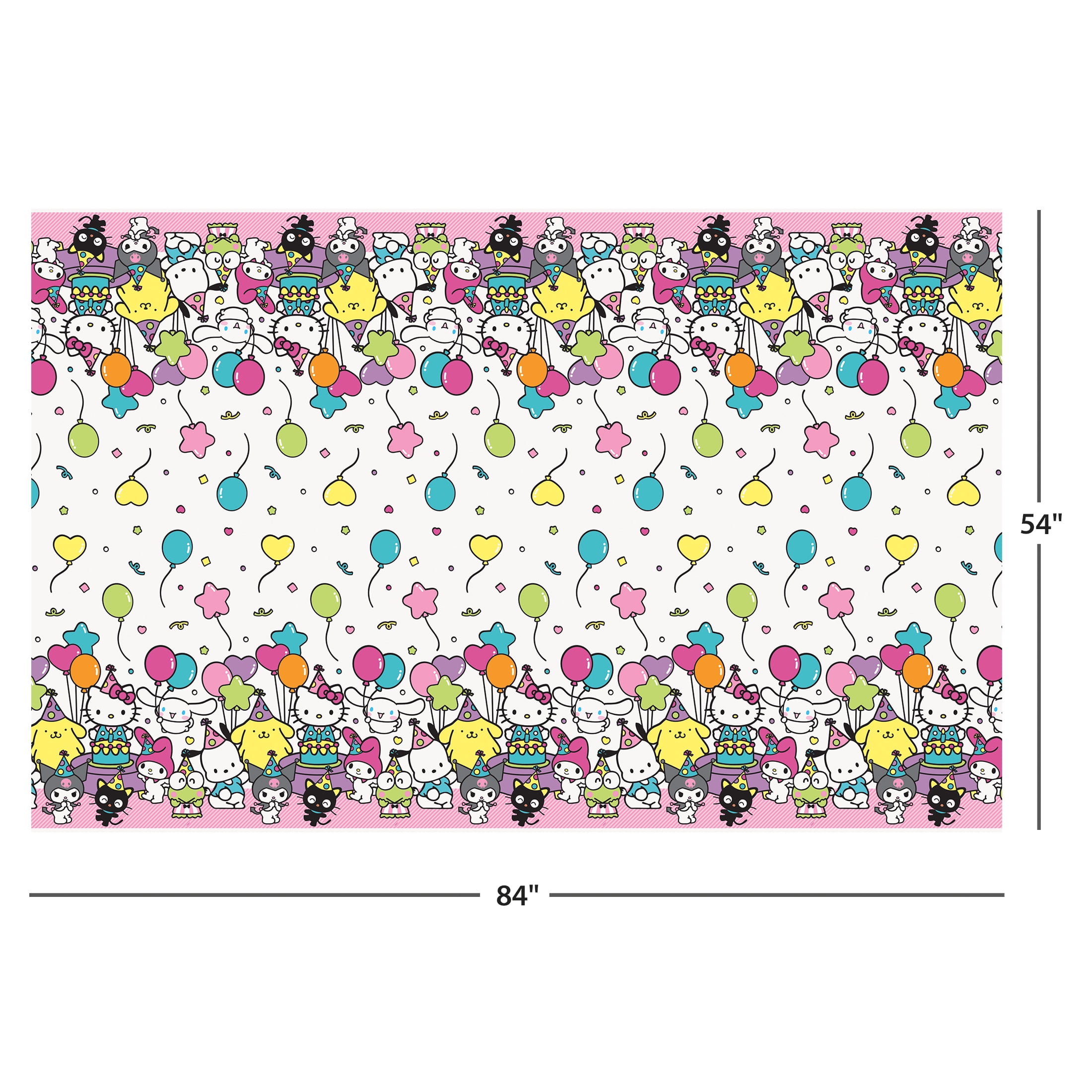 Hello Kitty 1 Count 54IN x 84IN Multicolor Plastic Table Cover