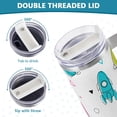 thumbnail image 5 of SKYSONIC Insulated Tumblers with Lids and Straws Handles 40oz Water Bottle Space Planet Multicolored Travel Mug Reusable Stainless Steel Thermos Vacuum, 5 of 7