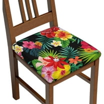 Seat Covers for Dining Room Chairsset of Set of 4, Hawaiian Floral Flower Stretch Chair Seat Covers Cushion Slipcovers for Kitchen Office