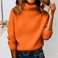 thumbnail image 2 of WTXUE Women's Oversized Ribbed Turtleneck Sweater&nbsp;Casual Fall Loose Knit Pullover Sweater Trendy Basic Jumper Top Long Sleeve Tops Winter Warm Comfortable Soft Layers Pullover Orange Xxl, 2 of 9