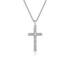 Natalia Drake Diamond Accent Cross Necklace in Rhodium Plated Brass (Color IJ / Clarity I2-I3)