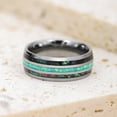 thumbnail image 4 of 8mm Mens Wedding Band with Abalone Shell and Created-Opal Inlay Dome Tungsten Rings Engagement Ring, 4 of 5