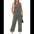 thumbnail image 1 of Conjuntos de Dos Piezas para Mujer, Conjuntos de Verano, Conjuntos de Estar por Casa, Blusas de Cuello Alto, Pantalones Cortos de Pierna Verde XL, 1 of 8