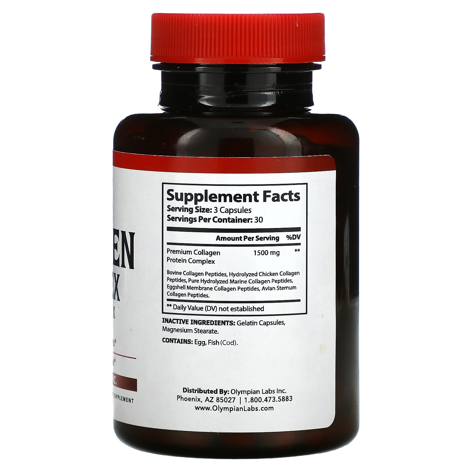 Olympian Labs Collagen Complex Type I, Ii, Iii, V, X 90 Caps