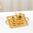 thumbnail image 6 of Kokiya 8 Pieces Dollhouse Miniature Tea Set Doll House Accs Playset Model for 1/12 Teahouse Dining BJD Doll Parts Decor gold, 6 of 9