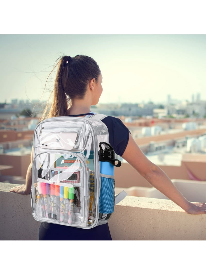 SANMADROLA Heavy Duty Clear Backpack PVC Transparent School  display picture 1