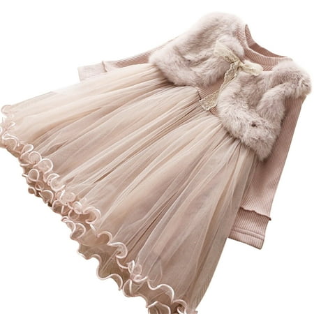

Fashion Kids Girl Dresses Kids Toddler Baby Girls Autumn Winter Tulle Long Sleeve Princess Dress Clothes