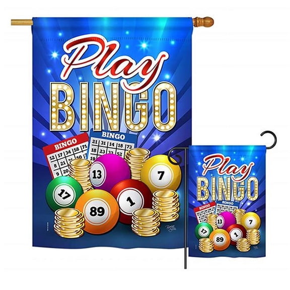 Breeze Decor BD-HB-G-109076-IP-BO-D-US18-BD G159076-BO Play Bingo Interests Hobbies Impressions Decorative Vertical 13 x 18.5 in. Double Sided Garden Flag