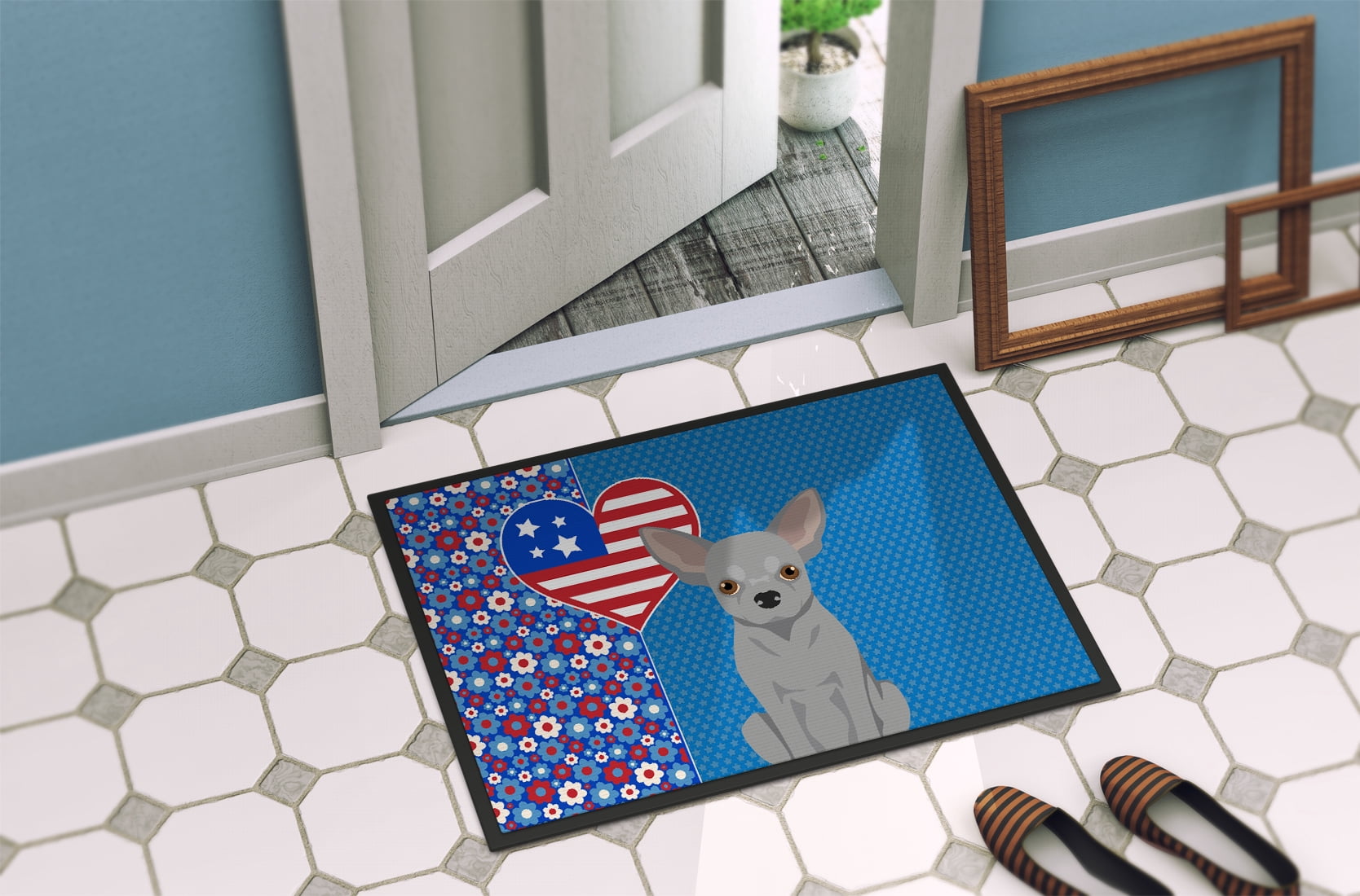 Silver Chihuahua Indoor or Outdoor Mat 24x36 36 in x 24 in