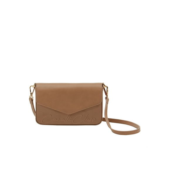 Cavalli Class MESSINA Camel Small Envelope Crossbody bag for womens